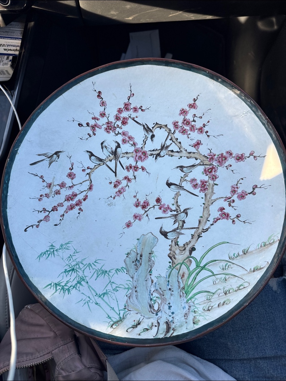 Canton Enamel-On-Copper Charger Shallow Bowl Republic Piece 15”
